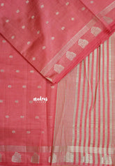 Peach Pink - Raaga - Lightweight Semi tussar saree with buttas and small border